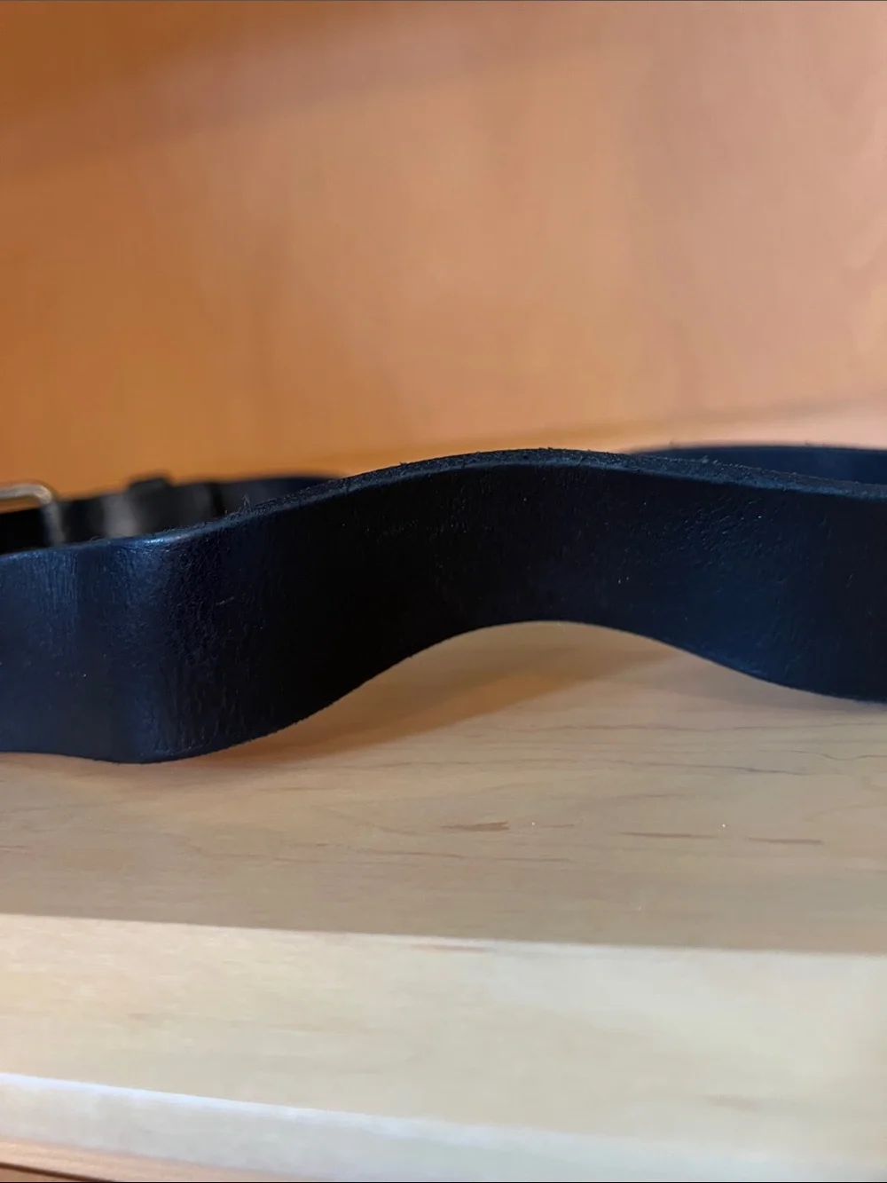 H&M Black Belt with Aged Metal Buckle